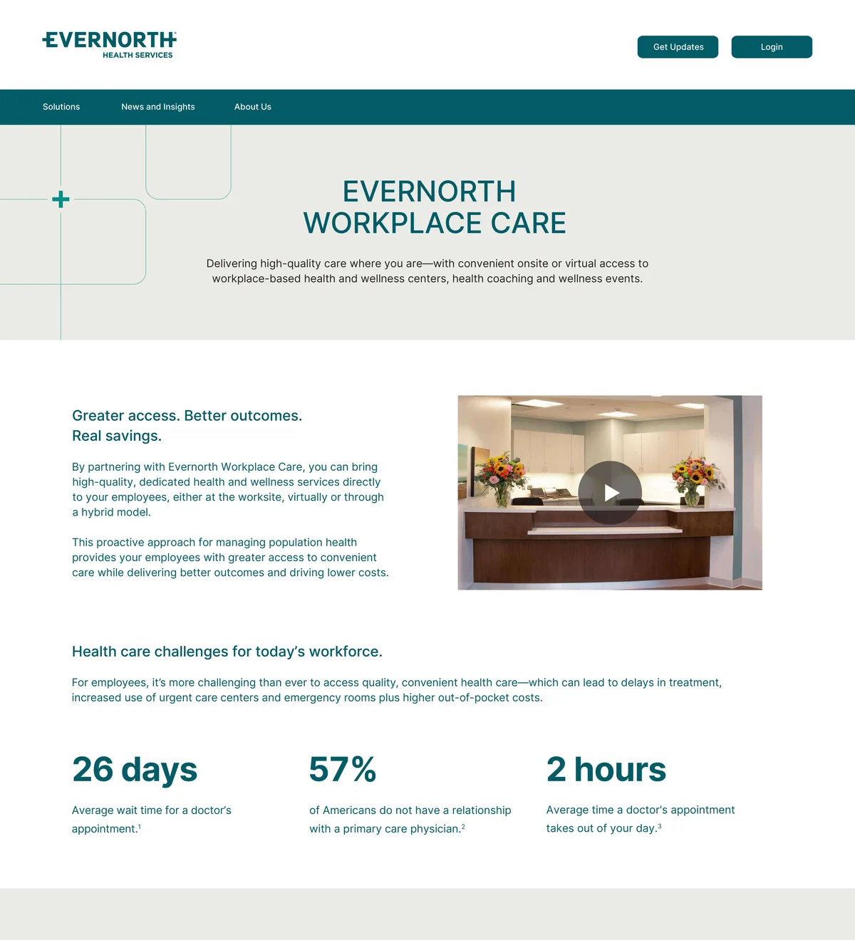 Evernorth wellness clinic landing page refresh